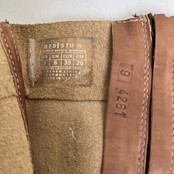 Bed Stu Cobbler Series Brown Distressed Leather Gogo Moto Riding Boots Women 9 - Picture 11 of 16